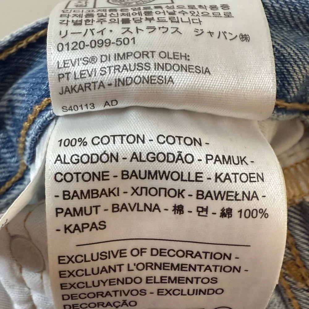 LEVI’s Premium 501 Distressed Light Wash Rigid Denim Jeans